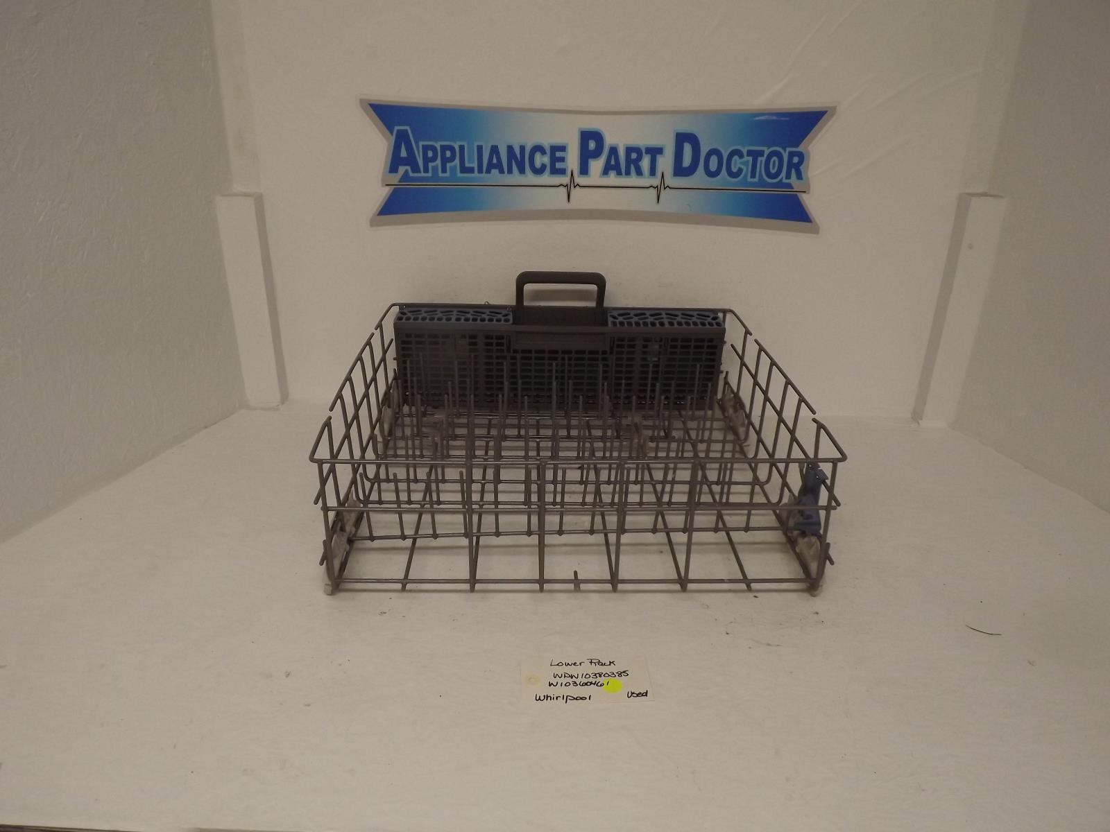 Whirlpool Dishwasher WPW10380385 W10360461 Lower Rack Used Whirlpool Dishwasher WPW10380385 W10360461 Lower Rack Used